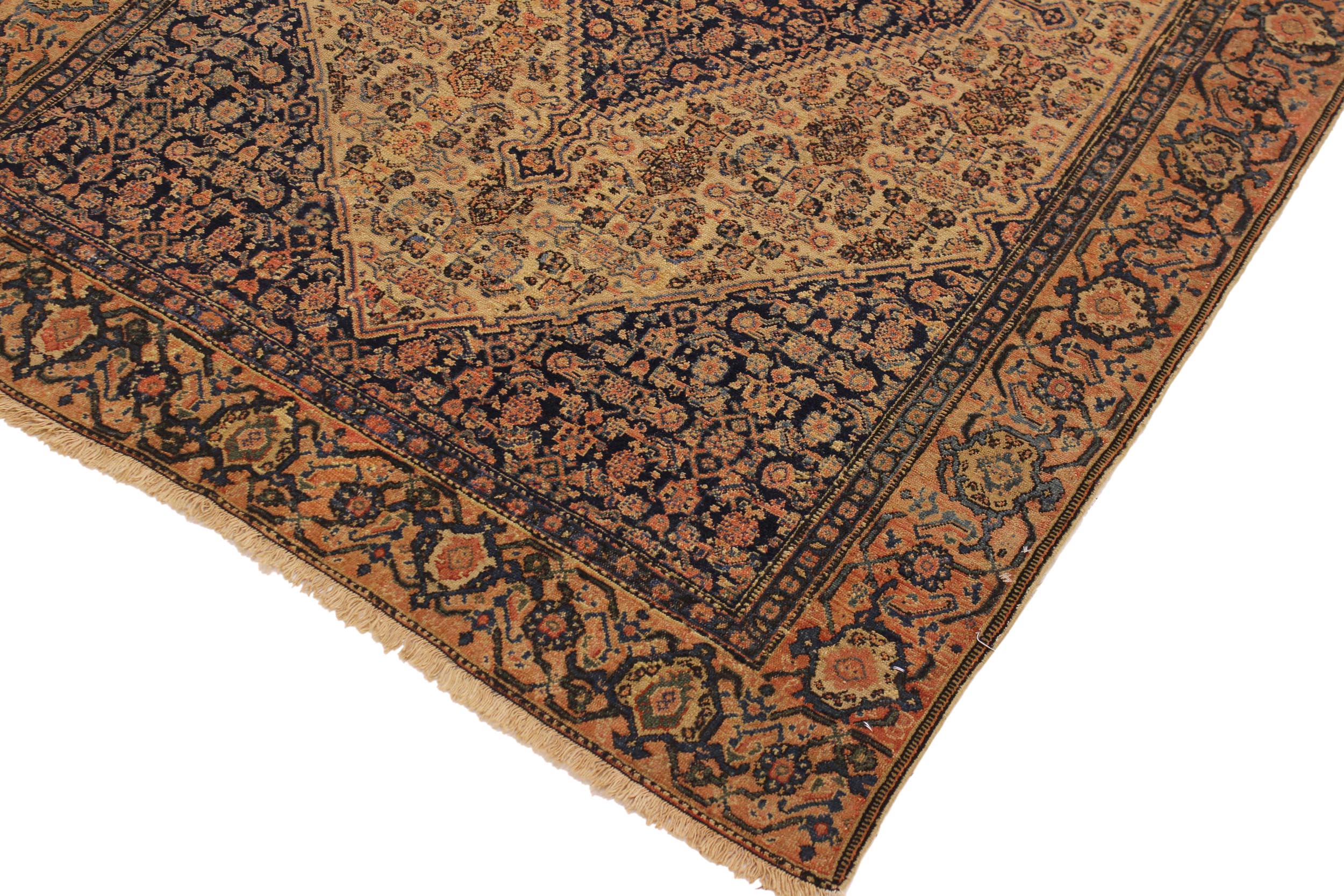 handmade Traditional Antique Antique Tan Blue Hand Knotted RECTANGLE 100% WOOL area rug 4x6