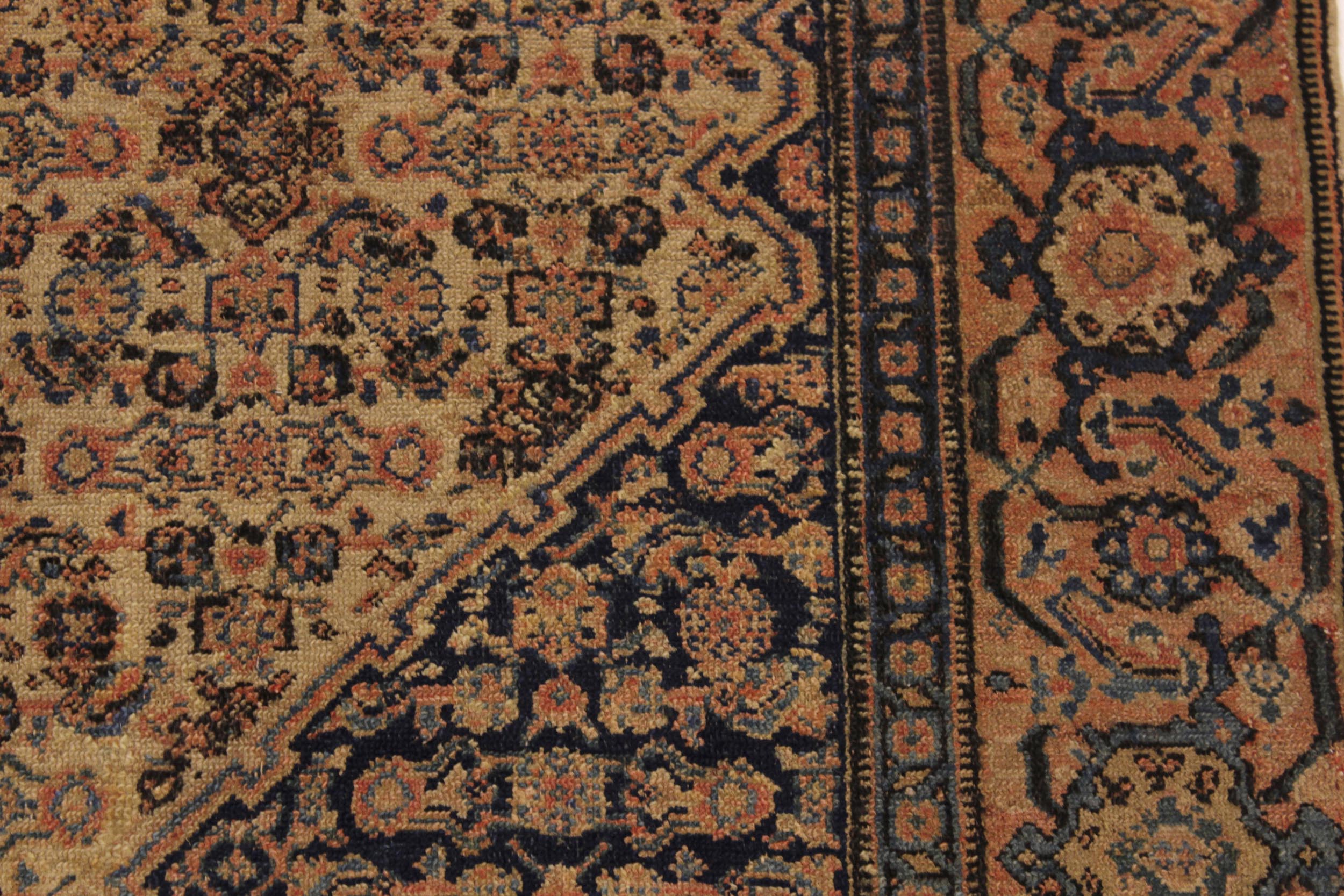 handmade Traditional Antique Antique Tan Blue Hand Knotted RECTANGLE 100% WOOL area rug 4x6