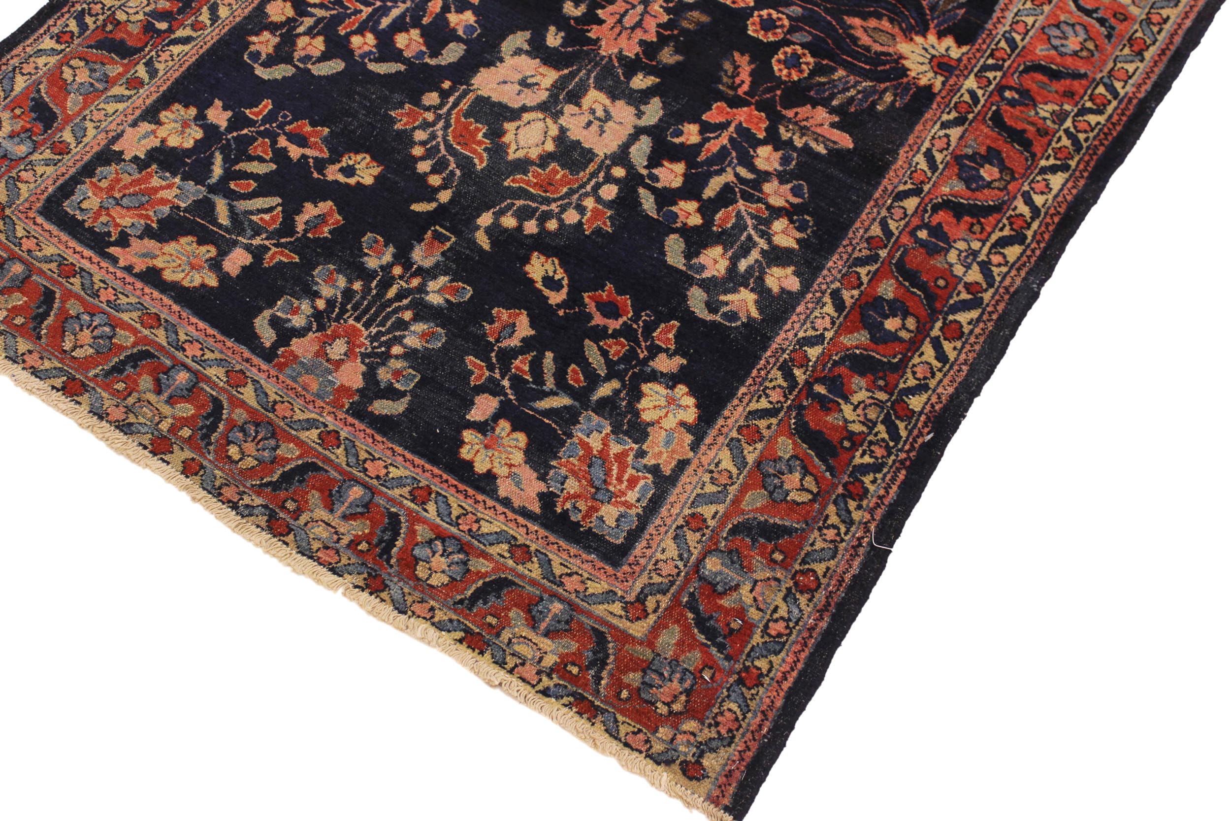 handmade Traditional Antique Sarook Blue Rust Hand Knotted RECTANGLE 100% WOOL area rug 3x5