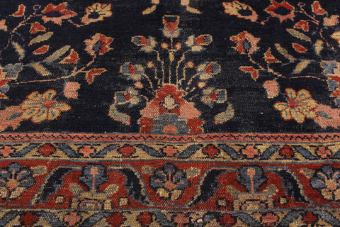 handmade Traditional Antique Sarook Blue Rust Hand Knotted RECTANGLE 100% WOOL area rug 3x5