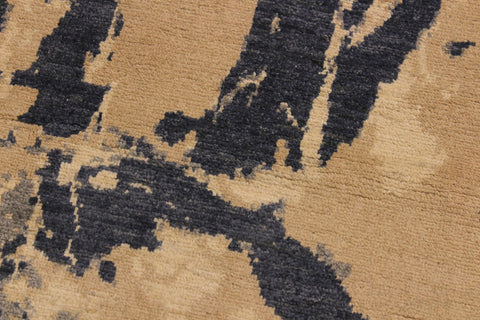 handmade Modern Kafkaz Gray Ivory Hand Knotted RECTANGLE 100% WOOL area rug 4' x 6'