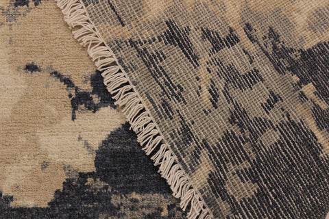 handmade Modern Kafkaz Gray Ivory Hand Knotted RECTANGLE 100% WOOL area rug 4' x 6'