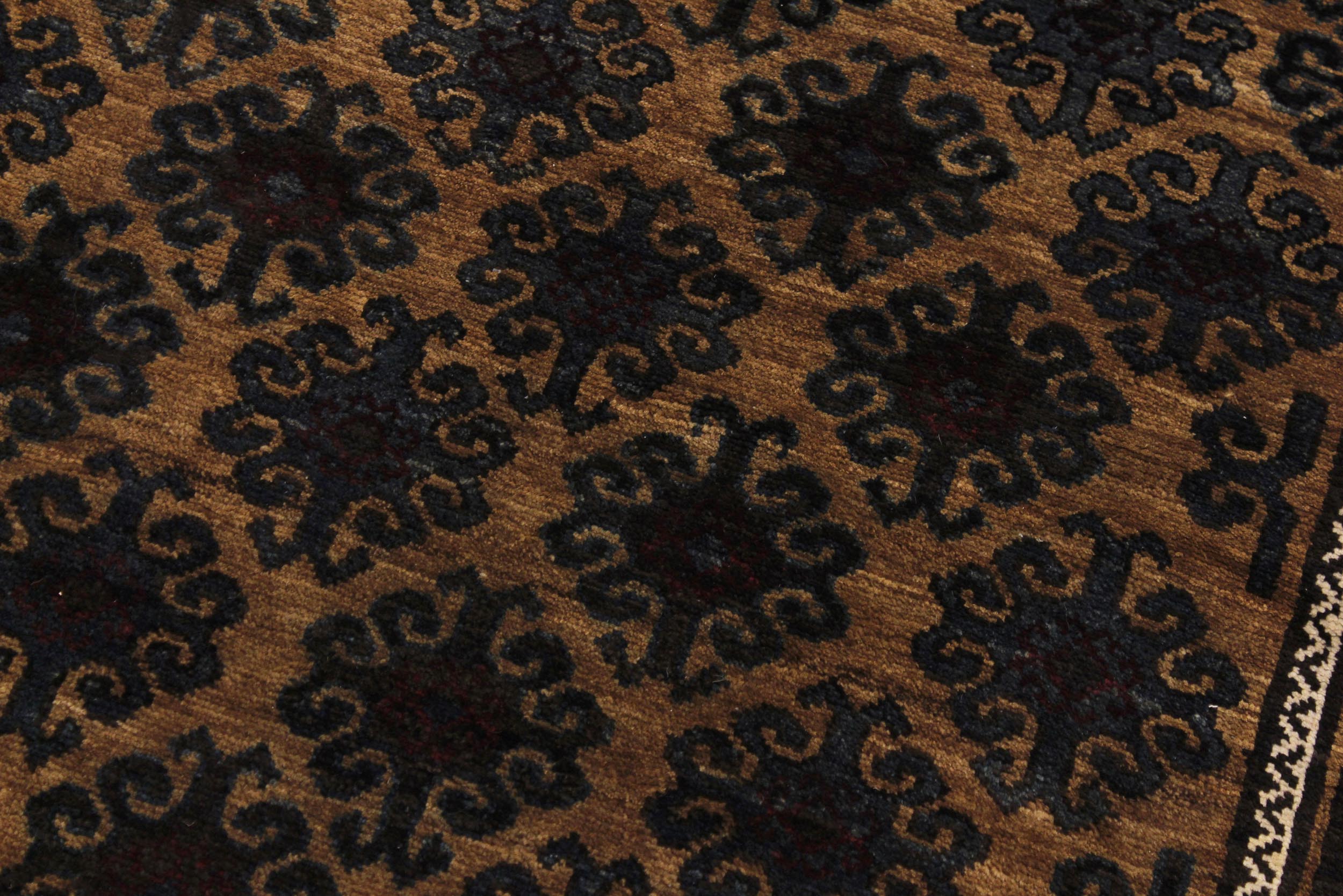 handmade Geometric Balouchi Tan Blue Hand Knotted RECTANGLE 100% WOOL area rug 5x8