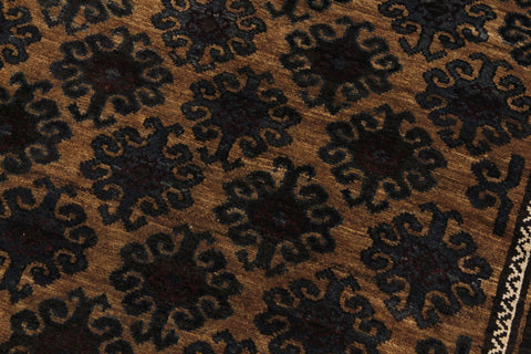 handmade Geometric Balouchi Tan Blue Hand Knotted RECTANGLE 100% WOOL area rug 5x8