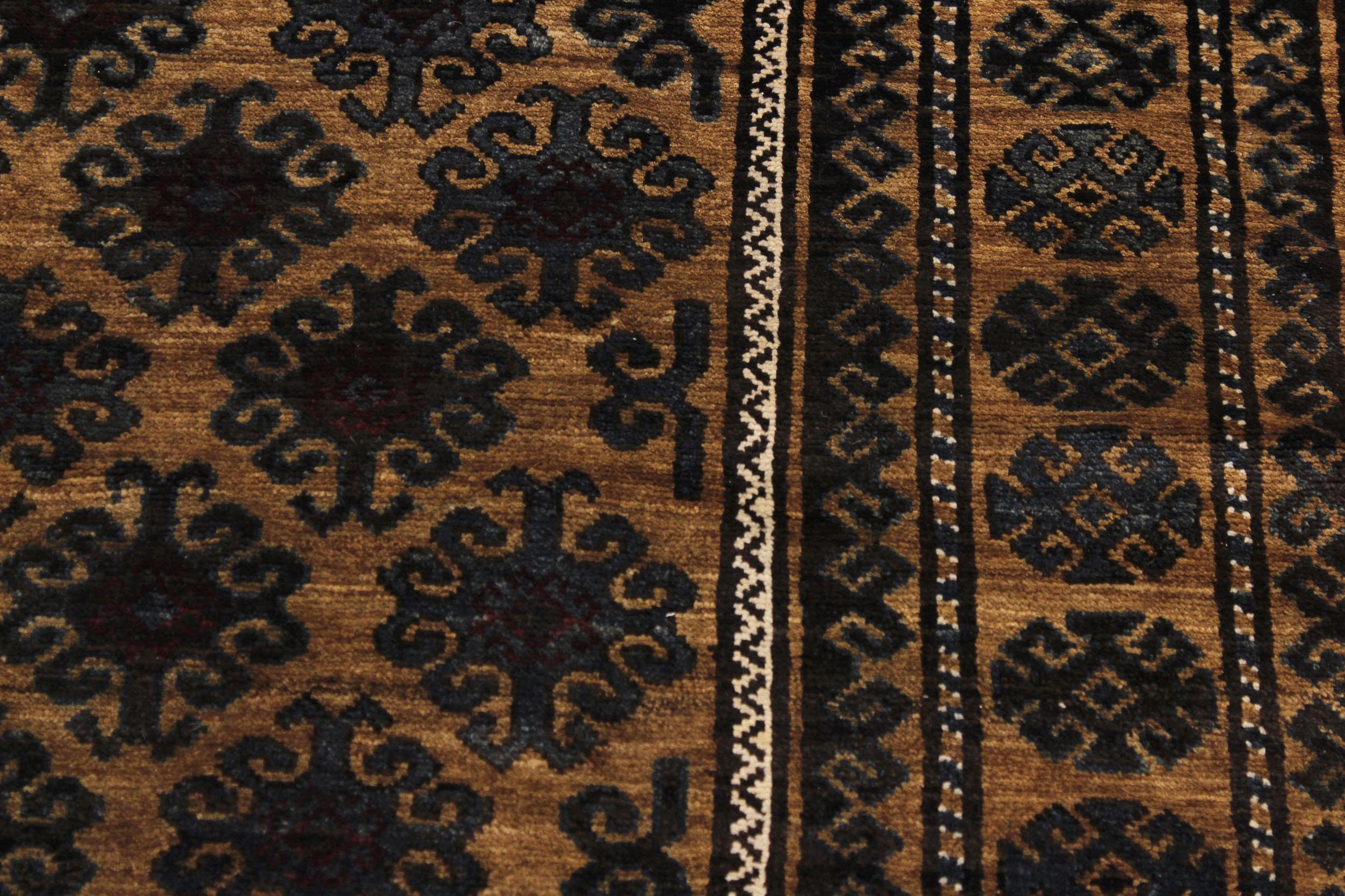 handmade Geometric Balouchi Tan Blue Hand Knotted RECTANGLE 100% WOOL area rug 5x8