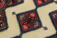 handmade Traditional Antique Ivory Red Hand Knotted RUNNER 100% Wool Pile area rug 3x10