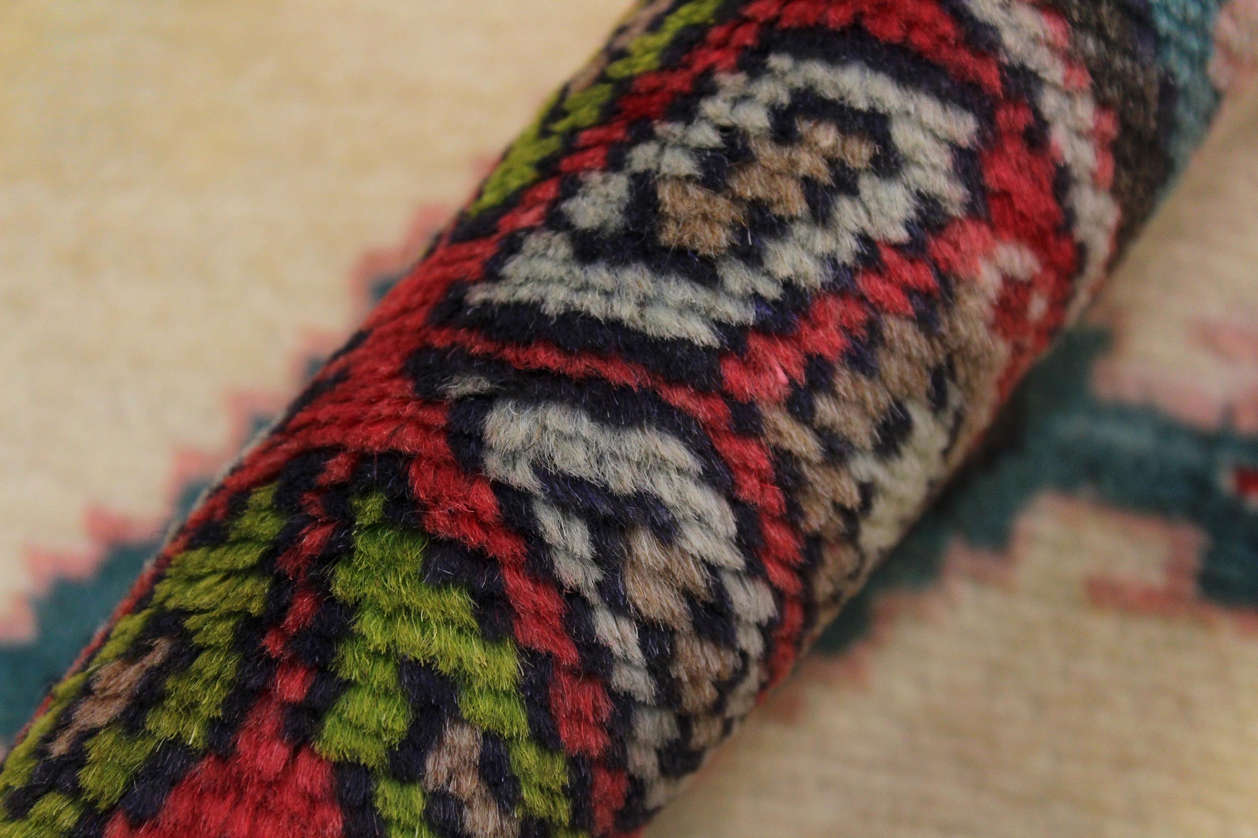 handmade Traditional Antique Ivory Red Hand Knotted RUNNER 100% WOOL area rug 3 x 10