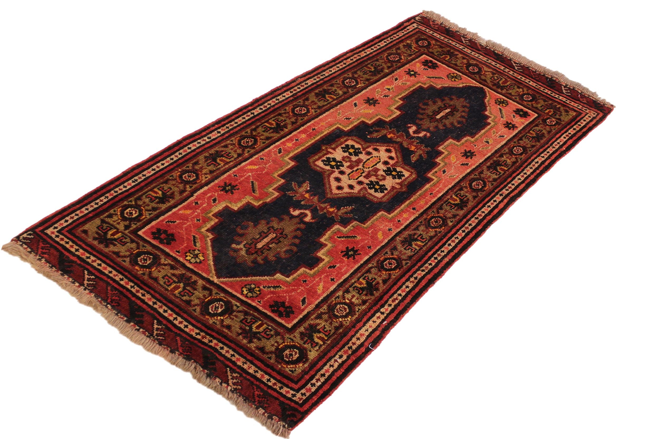 handmade Traditional Antique Blue Rust Hand Knotted RECTANGLE 100% WOOL area rug 3x5