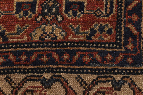 handmade Geometric Antique Kazak Antique Brown Blue Hand Knotted RECTANGLE 100% WOOL area rug 3x5