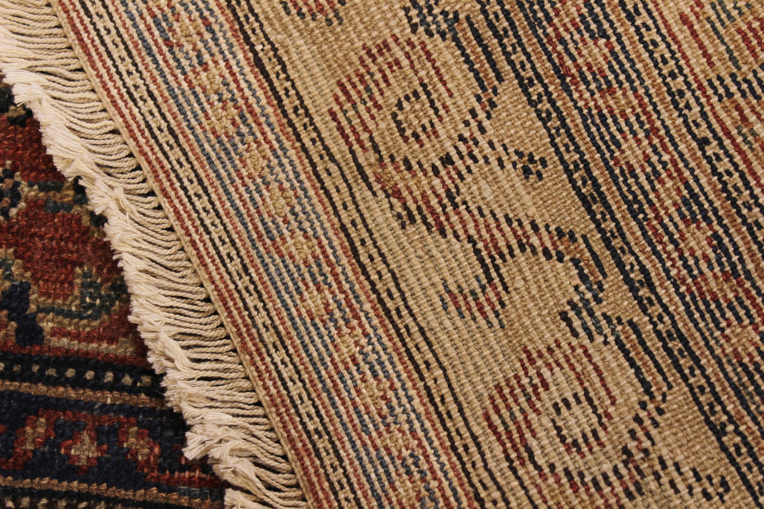 handmade Geometric Antique Kazak Antique Brown Blue Hand Knotted RECTANGLE 100% WOOL area rug 3x5
