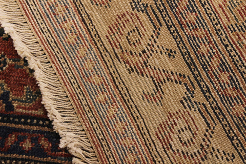 handmade Geometric Antique Kazak Antique Brown Blue Hand Knotted RECTANGLE 100% WOOL area rug 3x5
