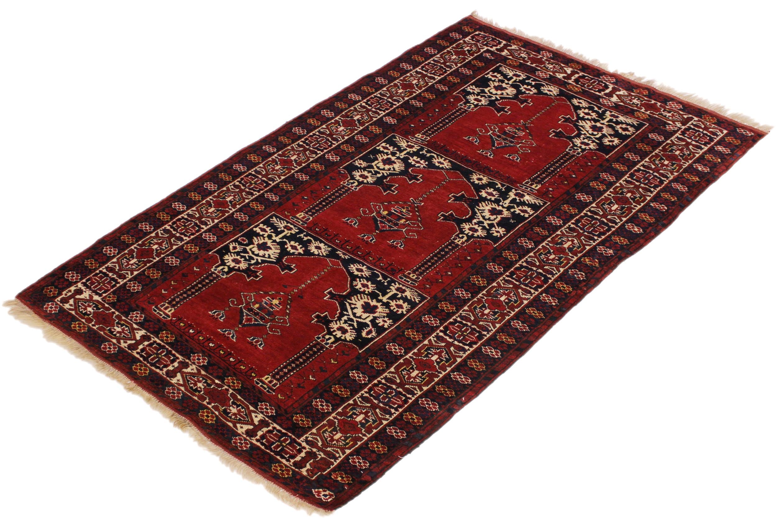 handmade Traditional Antique Antique Rust Blue Hand Knotted RECTANGLE 100% WOOL area rug 4x7
