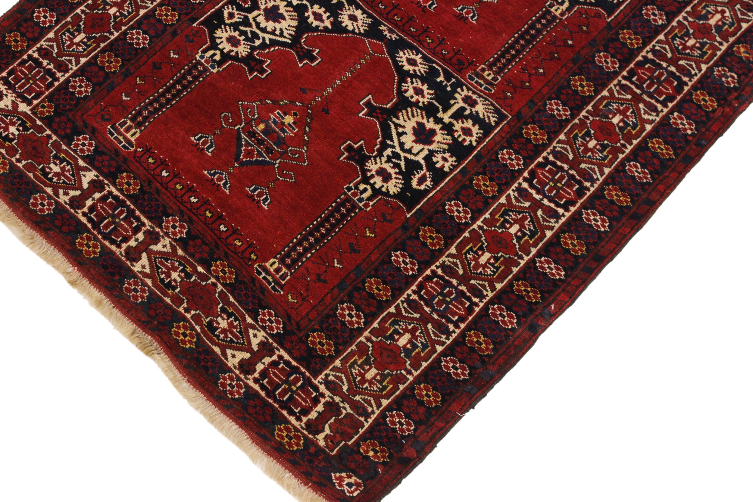handmade Traditional Antique Antique Rust Blue Hand Knotted RECTANGLE 100% WOOL area rug 4x7