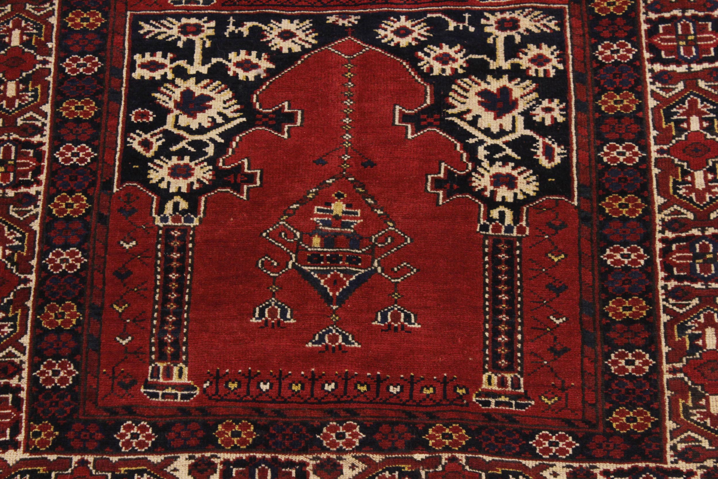 handmade Traditional Antique Antique Rust Blue Hand Knotted RECTANGLE 100% WOOL area rug 4x7