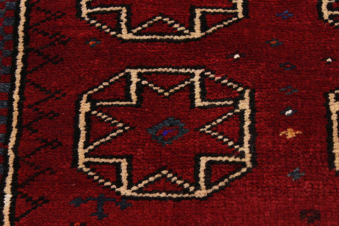 handmade Geometric Antique Balouchi Rust Tan Hand Knotted RECTANGLE 100% WOOL area rug 3x4