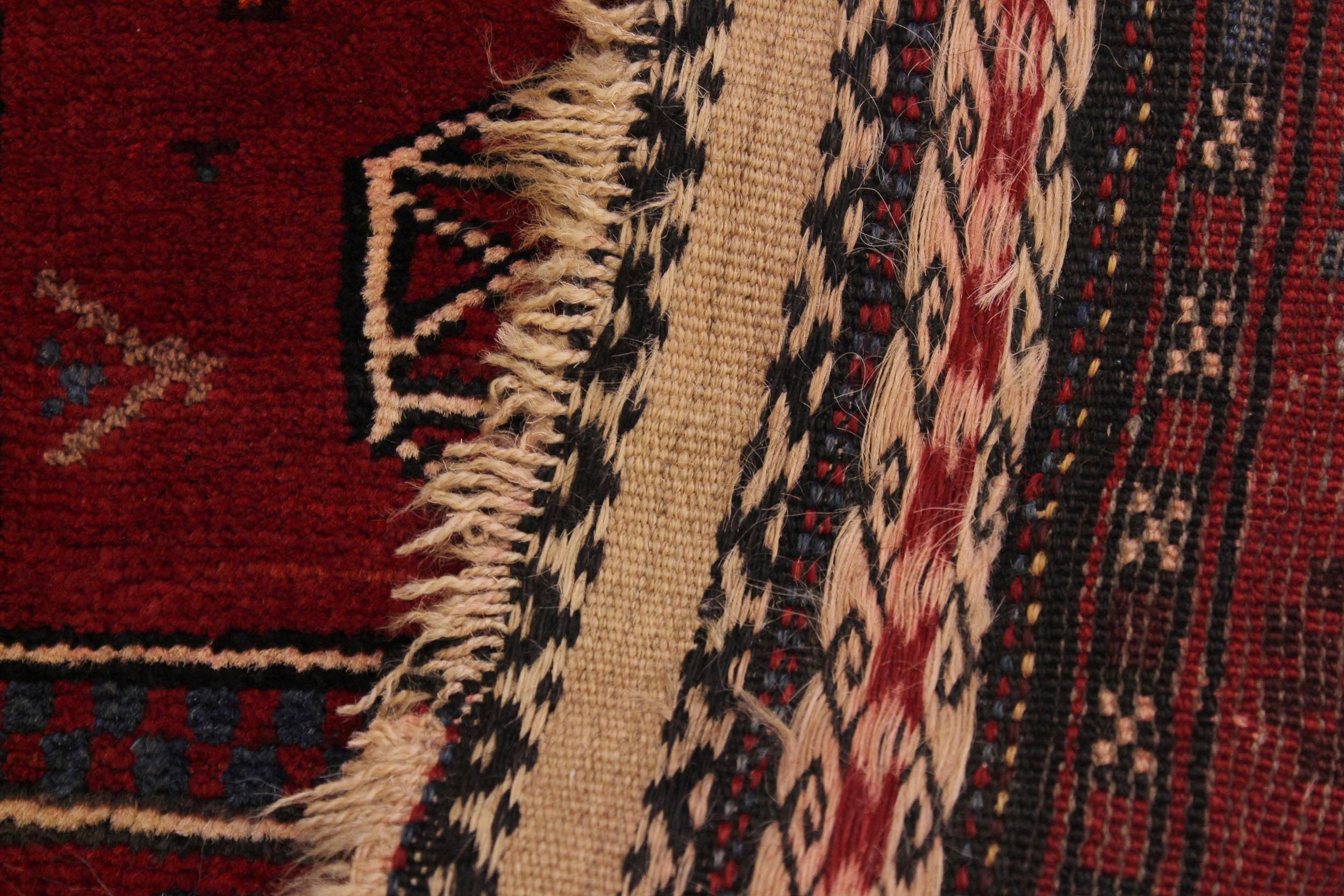 handmade Geometric Antique Balouchi Rust Tan Hand Knotted RECTANGLE 100% WOOL area rug 3x4