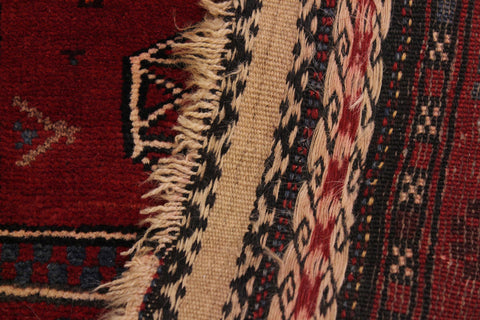 handmade Geometric Antique Balouchi Rust Tan Hand Knotted RECTANGLE 100% WOOL area rug 3x4