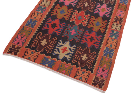 handmade Geometric Kilim Rose Ivory Hand Knotted RUNNER 100% WOOL area rug 5' x 13'