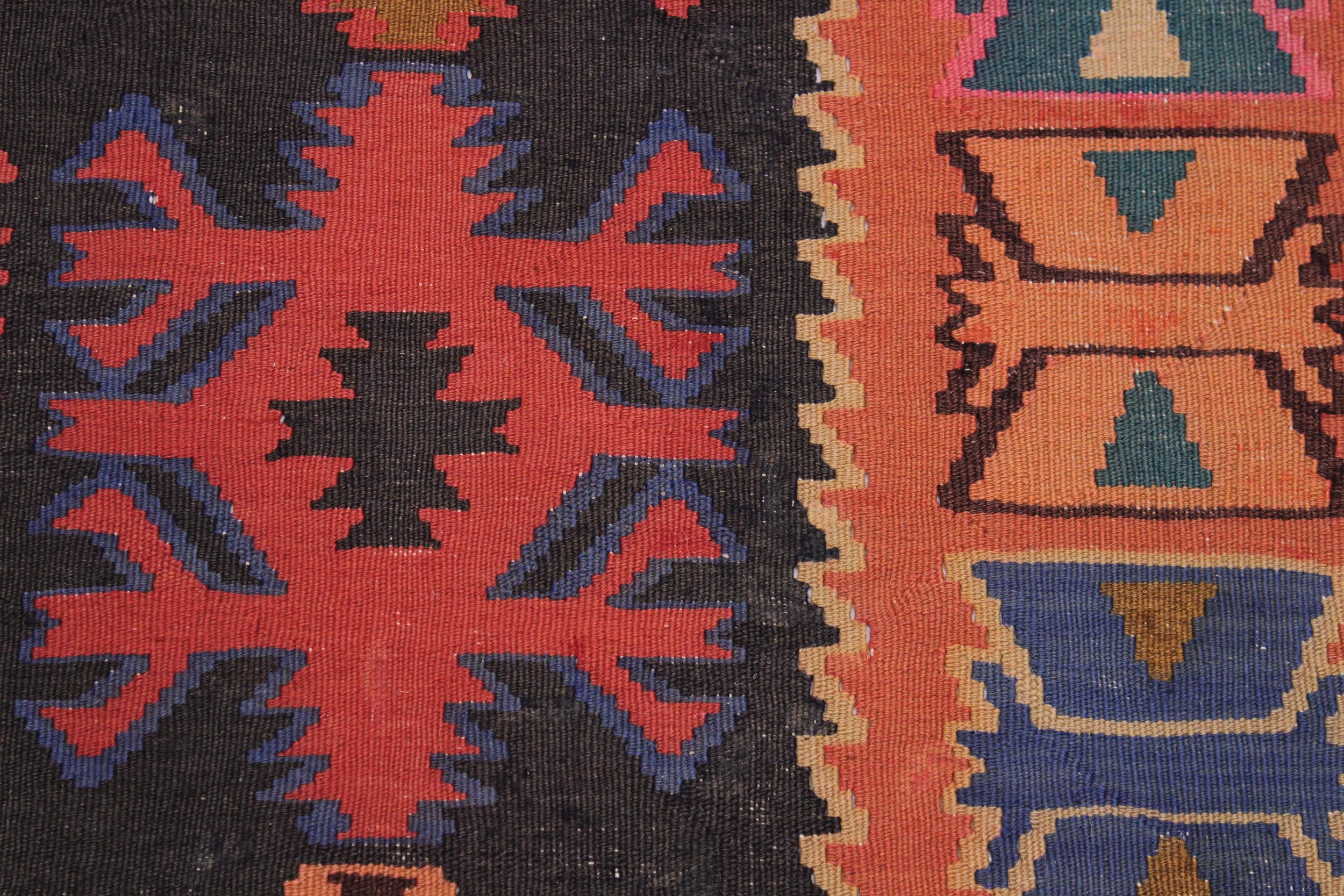 handmade Geometric Kilim Rose Ivory Hand Knotted RUNNER 100% WOOL area rug 5' x 13'