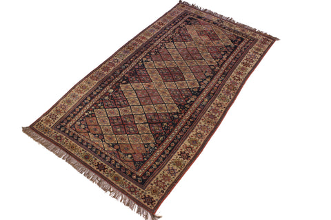 handmade Geometric Antique Kazak Antique Tan Rust Hand Knotted RECTANGLE 100% WOOL area rug 5x9