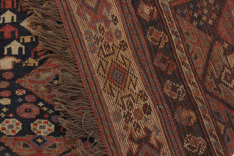 handmade Geometric Antique Kazak Antique Tan Rust Hand Knotted RECTANGLE 100% WOOL area rug 5x9