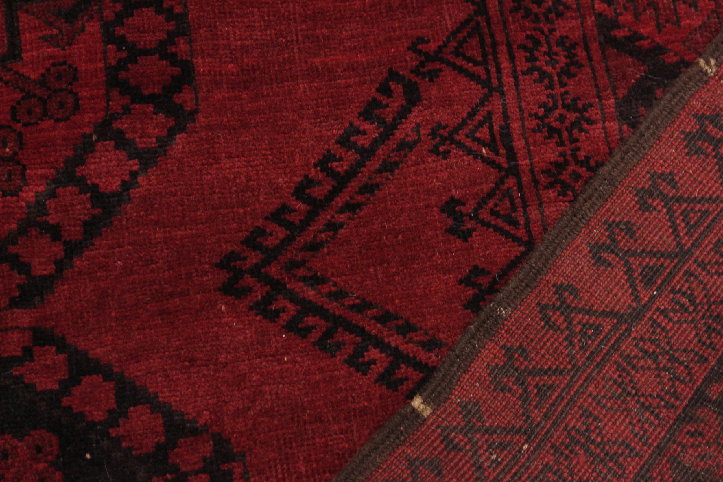 handmade Geometric Antique Bokhara Rust Blue Hand Knotted RECTANGLE 100% WOOL area rug 5x7