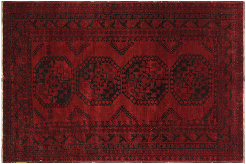 handmade Geometric Antique Bokhara Rust Blue Hand Knotted RECTANGLE 100% WOOL area rug 5x7