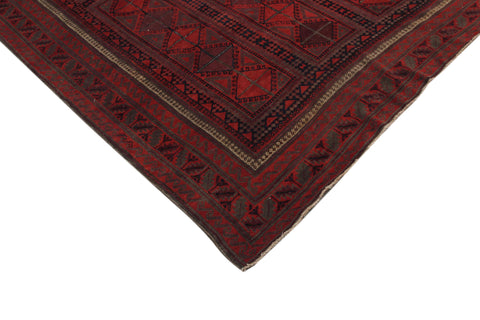 handmade Geometric Balouchi Rust Blue Hand Knotted RECTANGLE 100% WOOL area rug 7x11