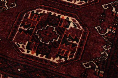 handmade Geometric Antique Khal Muhamm Rust Ivory Hand Knotted RECTANGLE 100% WOOL area rug 7x9