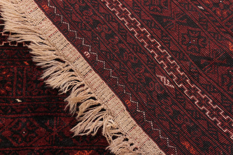 handmade Geometric Antique Khal Muhamm Rust Ivory Hand Knotted RECTANGLE 100% WOOL area rug 7x9