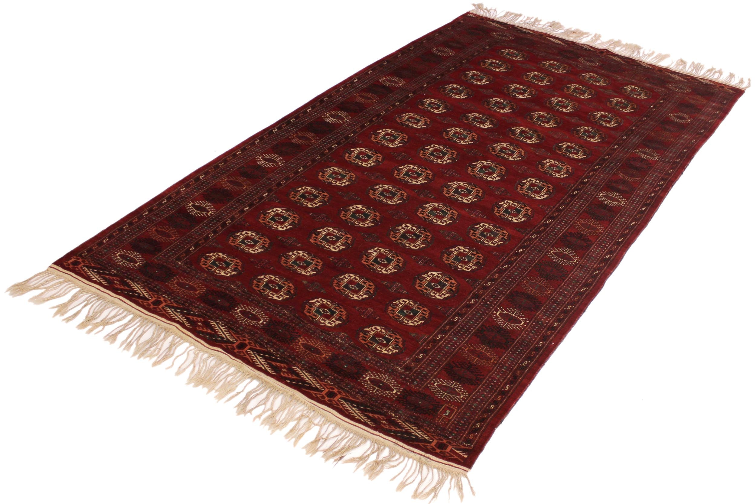 handmade Geometric Antique Red Ivory Hand Knotted RECTANGLE 100% WOOL area rug 7x10