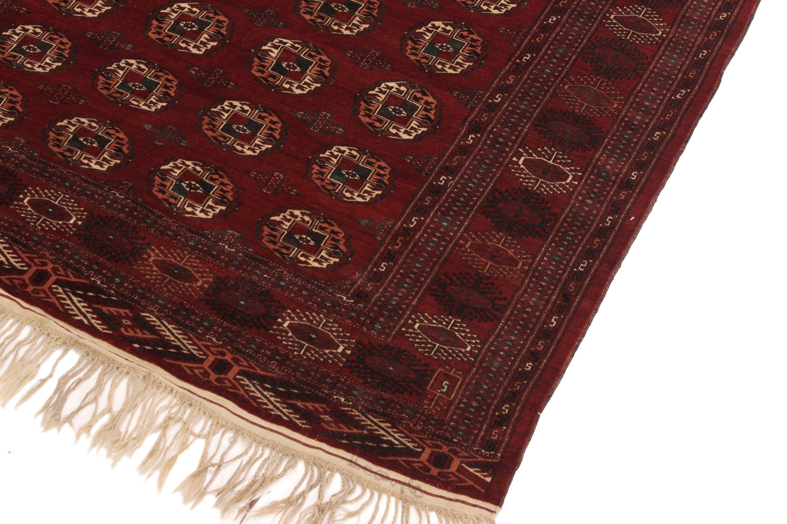 handmade Geometric Antique Red Ivory Hand Knotted RECTANGLE 100% WOOL area rug 7x10