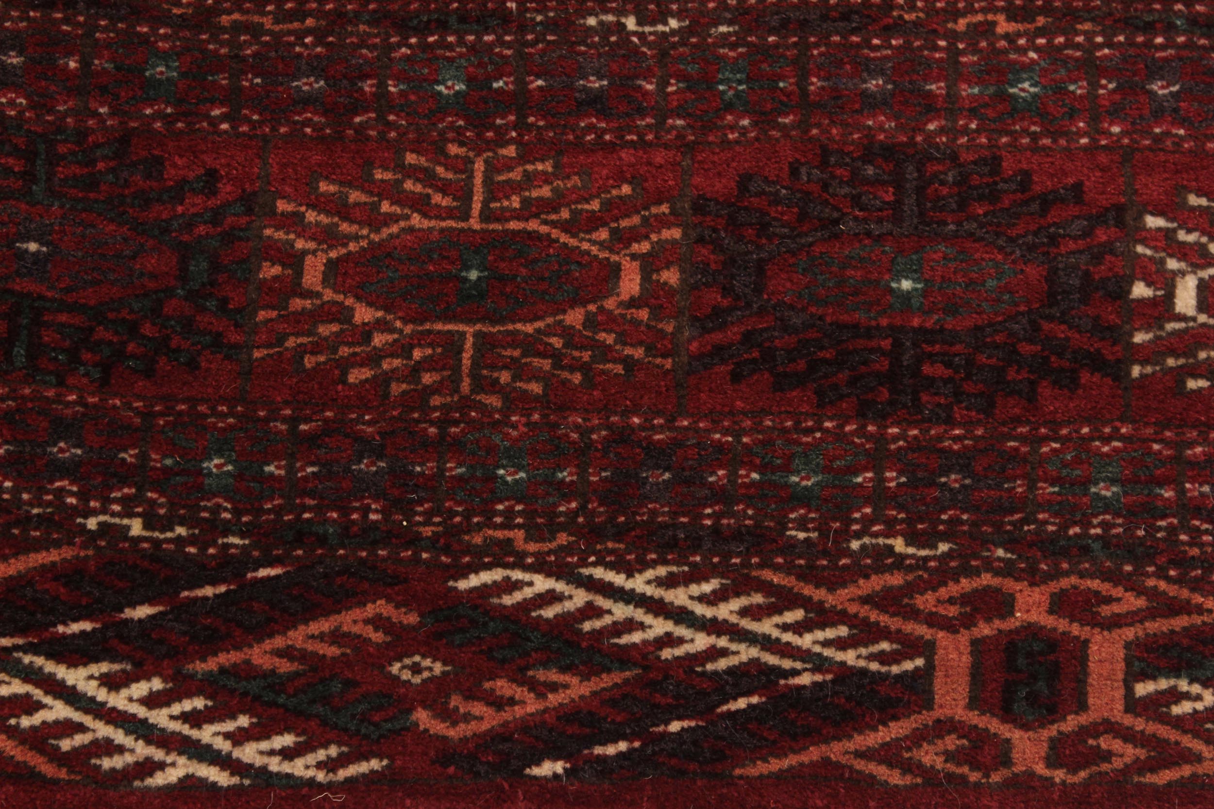 handmade Geometric Antique Red Ivory Hand Knotted RECTANGLE 100% WOOL area rug 7x10