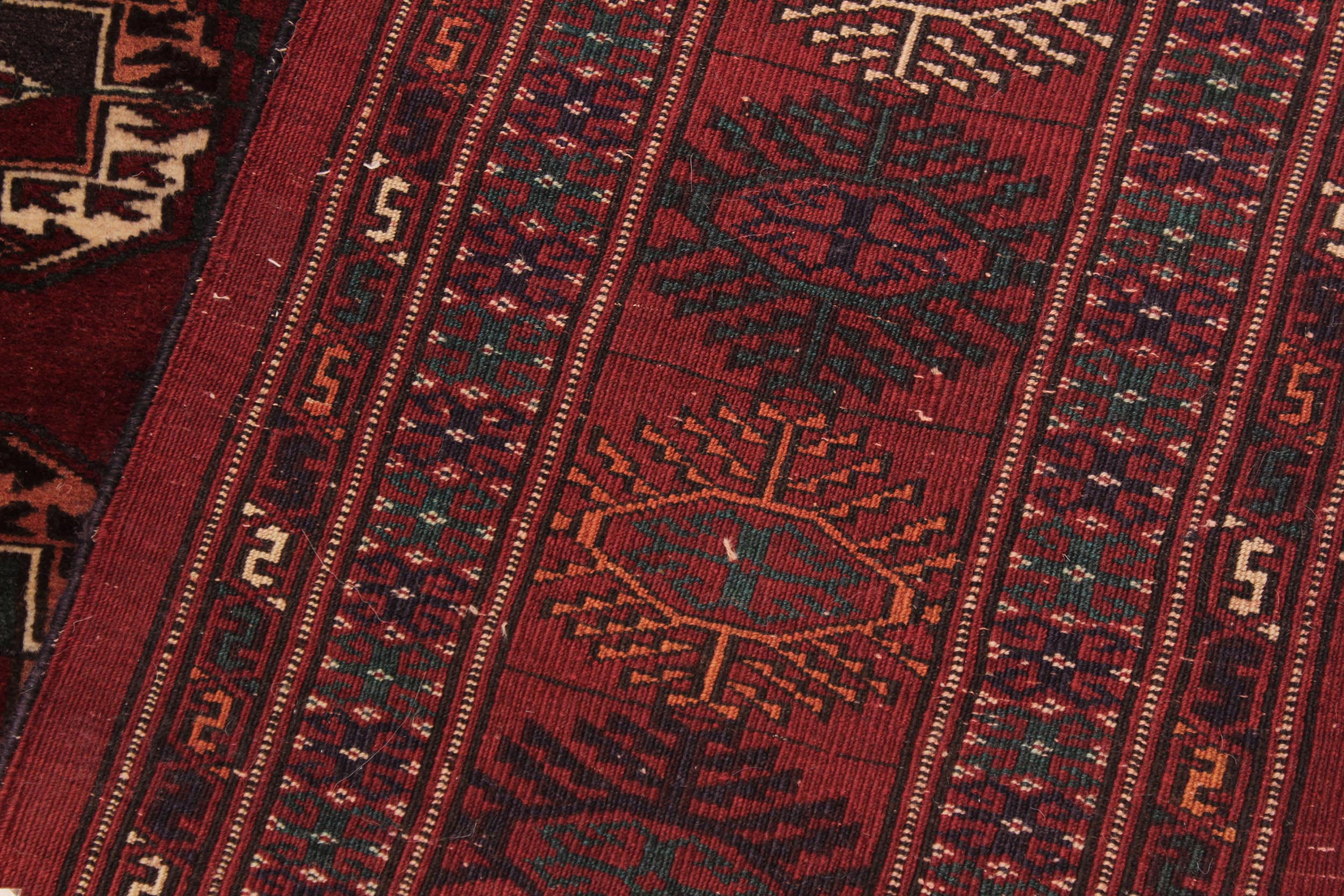 handmade Geometric Antique Red Ivory Hand Knotted RECTANGLE 100% WOOL area rug 7x10