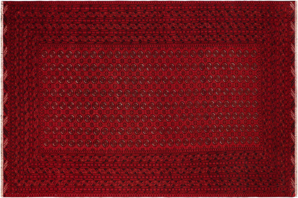handmade Geometric Antique Red Black Hand Knotted RECTANGLE 100% WOOL area rug 7x10