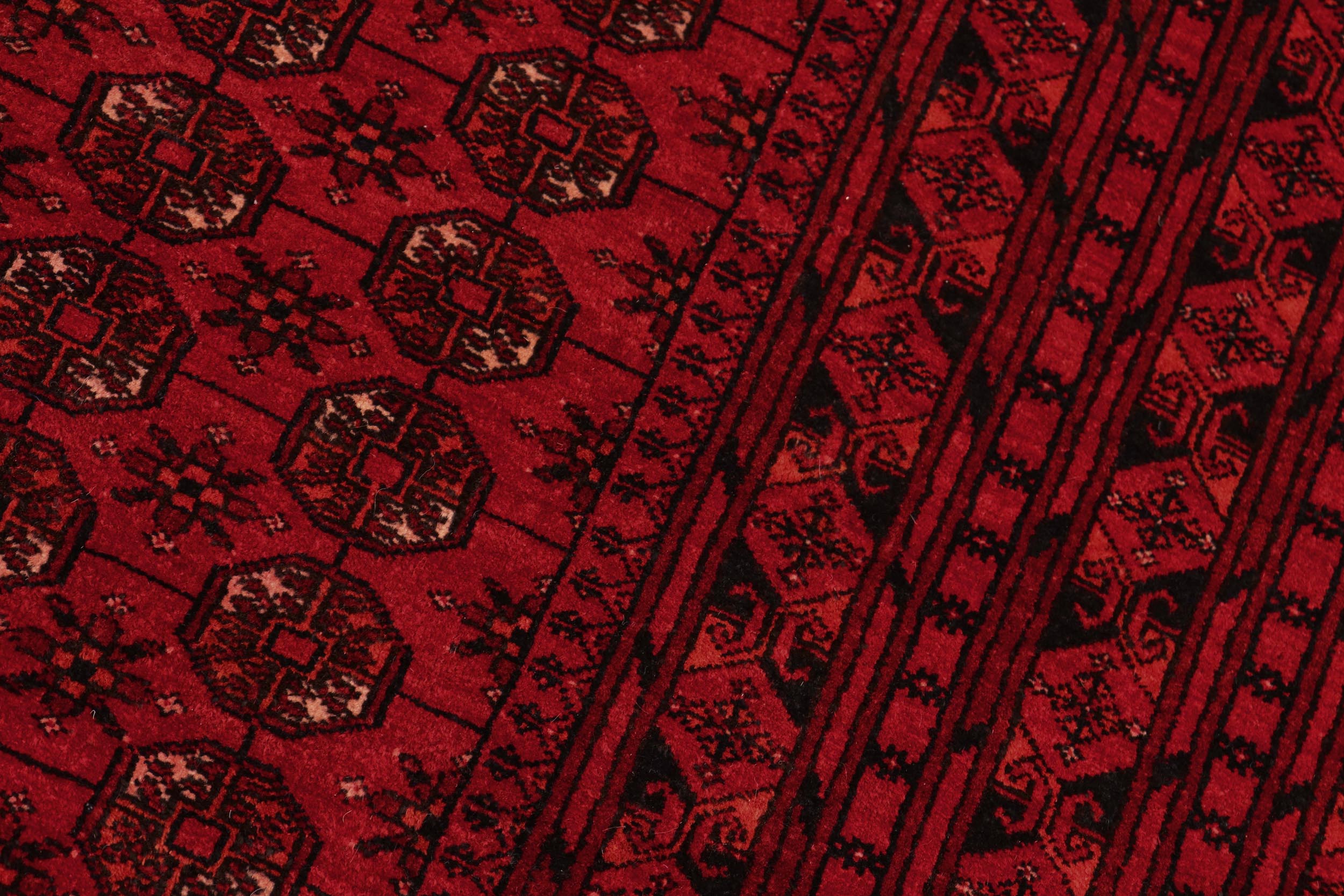 handmade Geometric Antique Red Black Hand Knotted RECTANGLE 100% WOOL area rug 7x10
