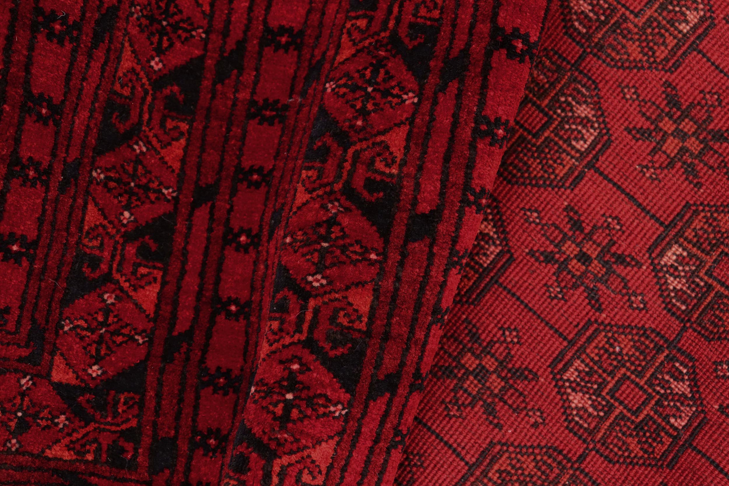 handmade Geometric Antique Red Black Hand Knotted RECTANGLE 100% WOOL area rug 7x10