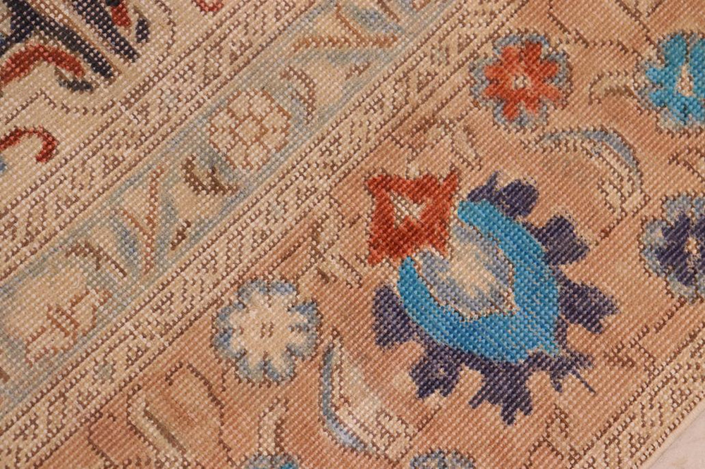 handmade Vintage Hand Painte Red Tan Hand Knotted RECTANGLE 100% WOOL area rug 10X14