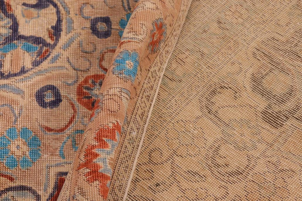 handmade Vintage Hand Painte Red Tan Hand Knotted RECTANGLE 100% WOOL area rug 10X14