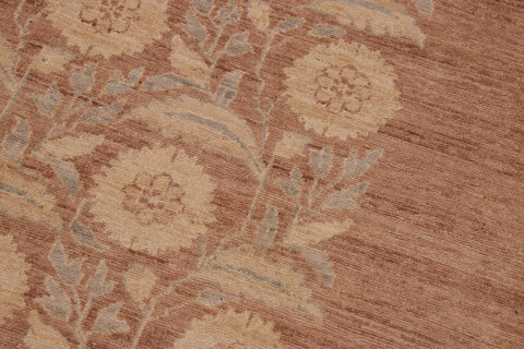 handmade Modern Kafkaz Brown Tan Hand Knotted RECTANGLE 100% WOOL area rug 10' x 14'