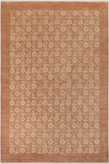 handmade Transitional Kafkaz Brown Tan Hand Knotted RECTANGLE 100% WOOL area rug 10X14