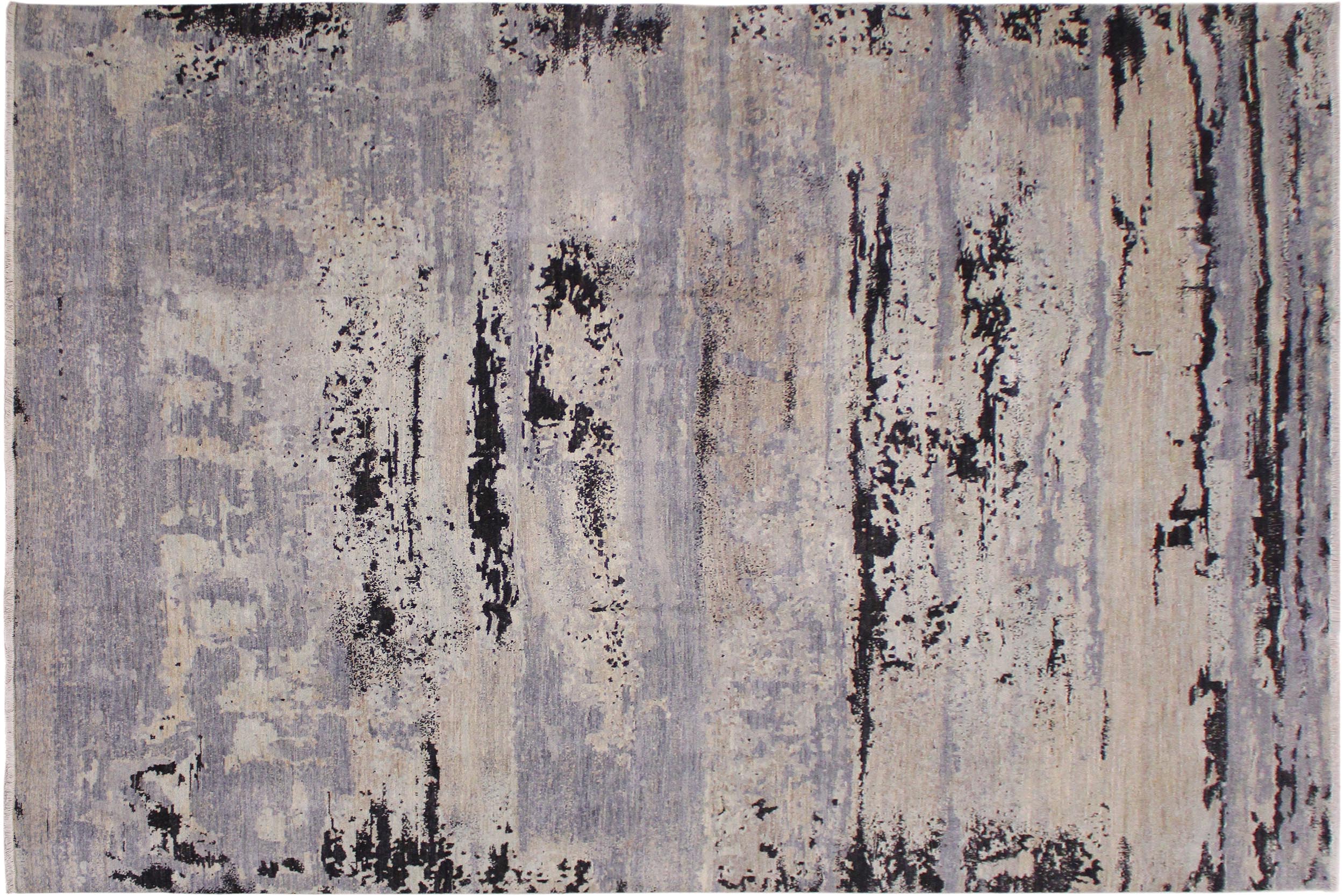 handmade Modern Kafkaz Gray Tan Hand Knotted RECTANGLE 100% WOOL area rug 11' x 15'