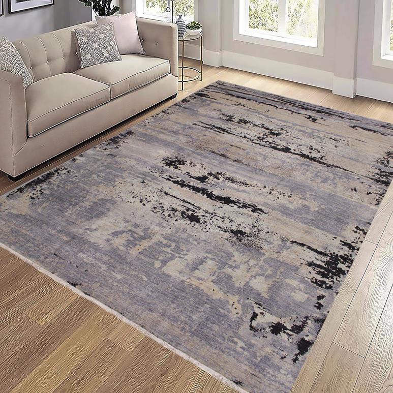 handmade Modern Kafkaz Gray Tan Hand Knotted RECTANGLE 100% WOOL area rug 11X15