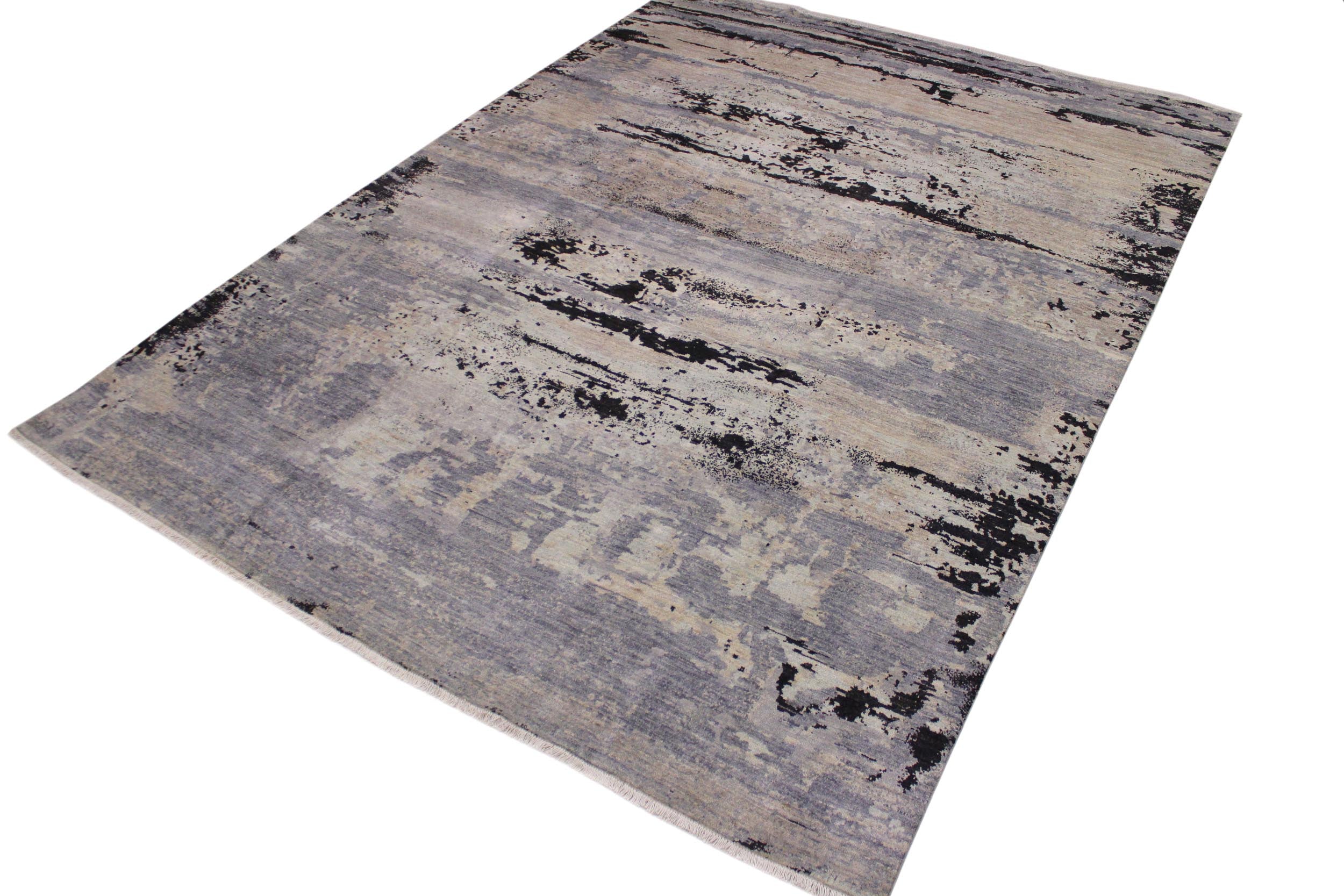 handmade Modern Kafkaz Gray Tan Hand Knotted RECTANGLE 100% WOOL area rug 11' x 15'