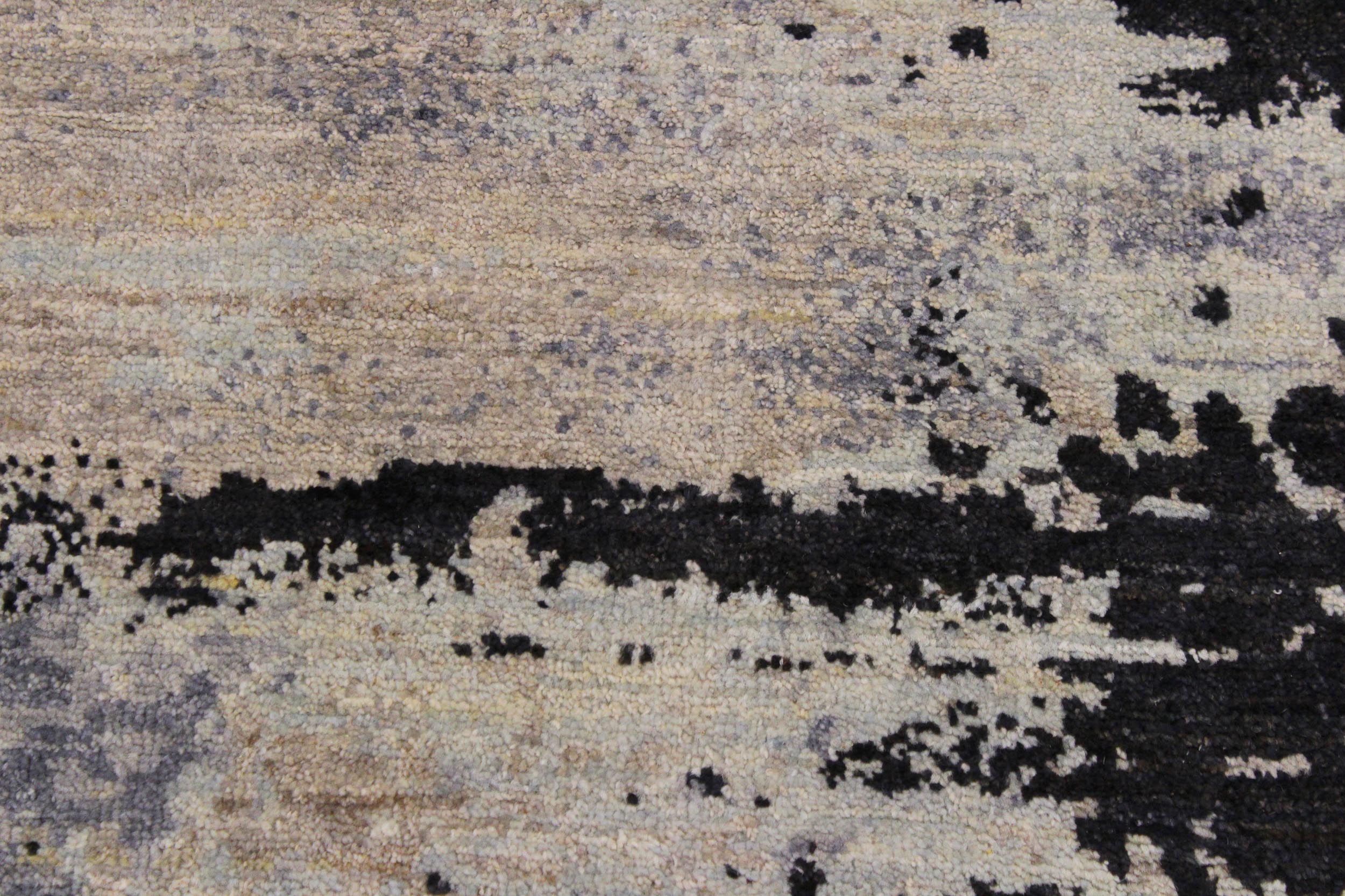 handmade Modern Kafkaz Gray Tan Hand Knotted RECTANGLE 100% WOOL area rug 11' x 15'