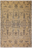 handmade Modern Kafkaz Tan Blue Hand Knotted RECTANGLE WOOL&SILK area rug 10 x 14