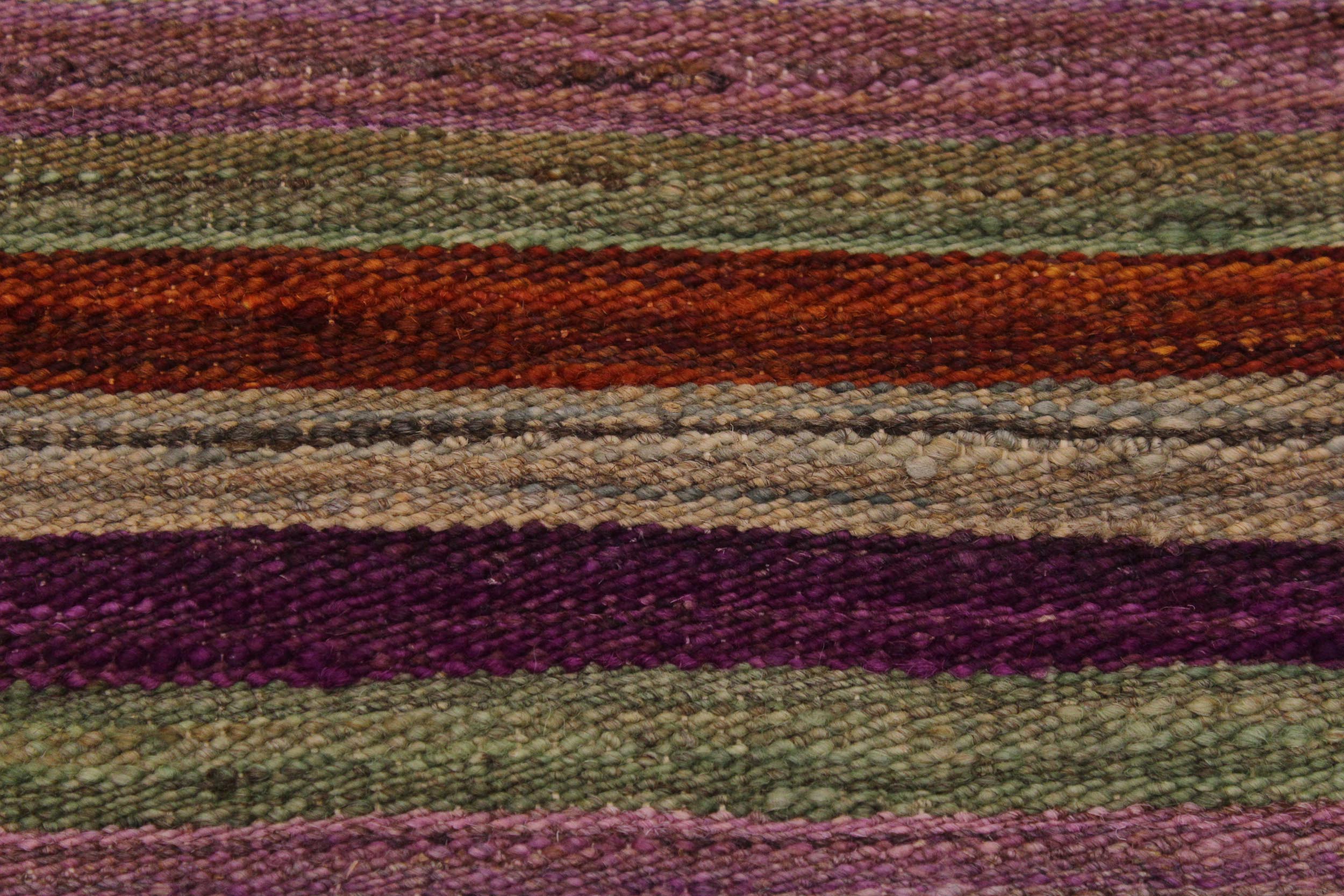 handmade Modern Kilim Rust Purple Hand-Woven RECTANGLE 100% WOOL area rug 3x4