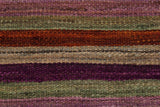 Flat Weave Kilim Antique Navaho Vintage handmade Modern Kilim Rust Purple Hand-Woven Rectangle 100% Wool Area Rug 3x4 