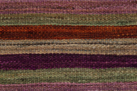 Flat Weave Kilim Antique Navaho Vintage handmade Modern Kilim Rust Purple Hand-Woven Rectangle 100% Wool Area Rug 3x4 