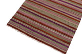 Flat Weave Kilim Antique Navaho Vintage handmade Modern Kilim Rust Purple Hand-Woven Rectangle 100% Wool Area Rug 3x4 